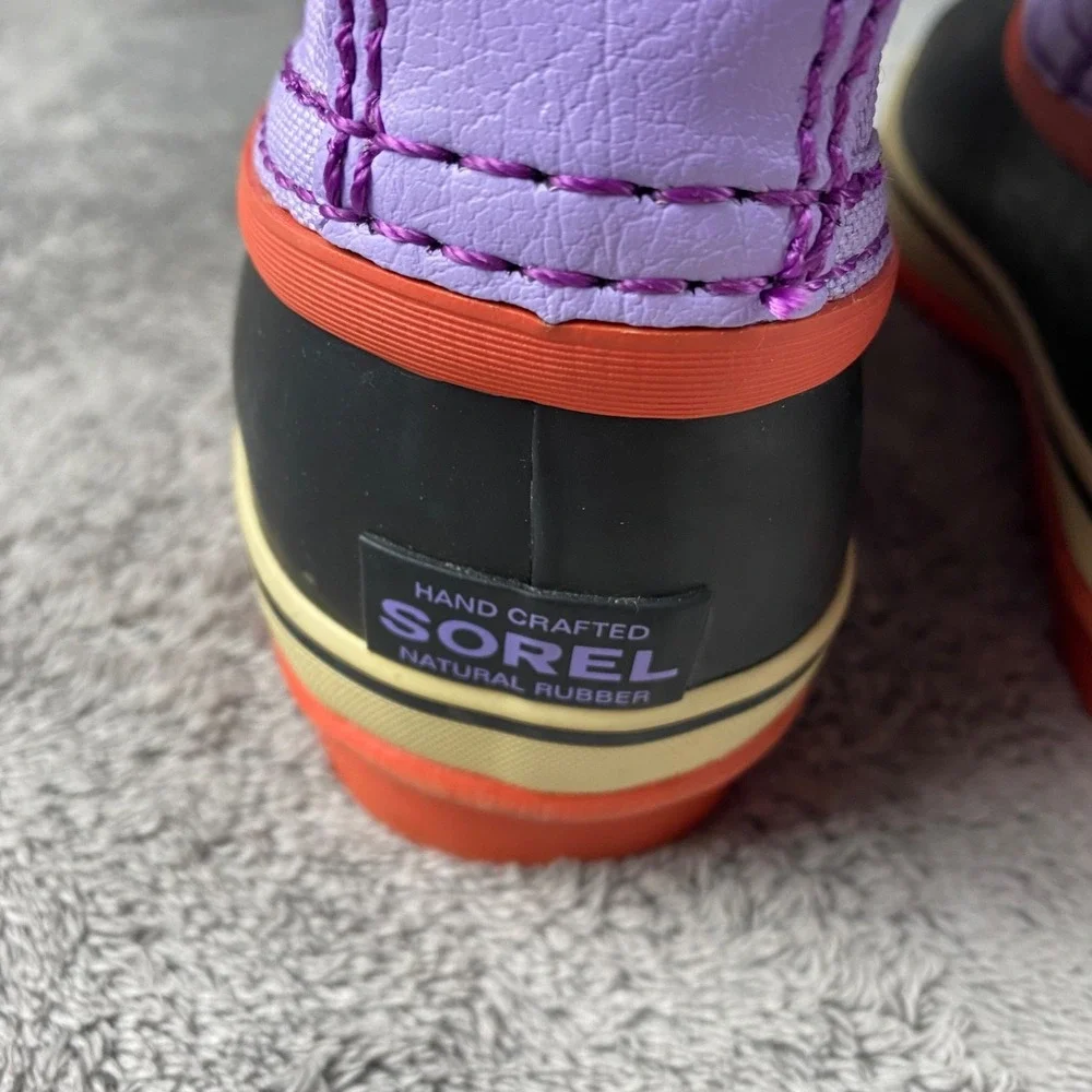 Sorel Waterproof Snow Boots Youth Girls 4 Yoot Pac Purple Faux Fur